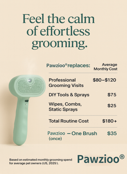 Pawzioo® LuxeSpray Pet Grooming Brush
